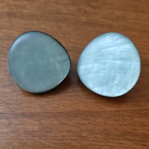 Greenish Gray Clip Earrings